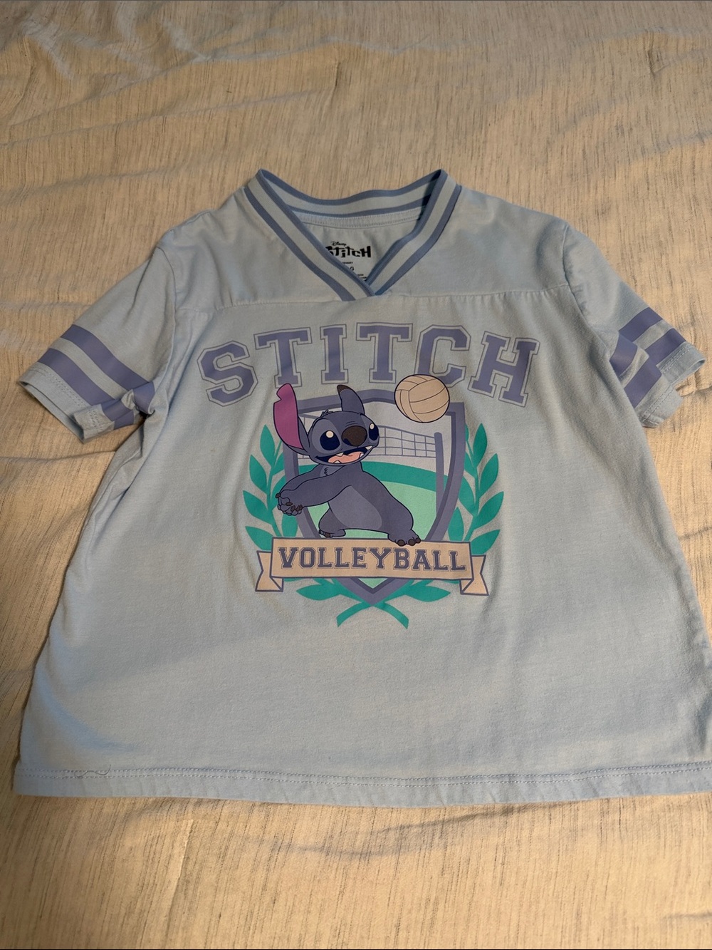 Disney Light Blue Stitch Volleyball Tee